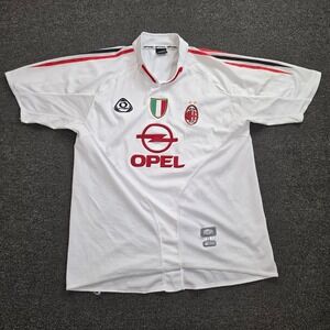 Optimus AC Milan Soccer Jersey Mens XL White Opel Sponsor Vintage Gameday Kit